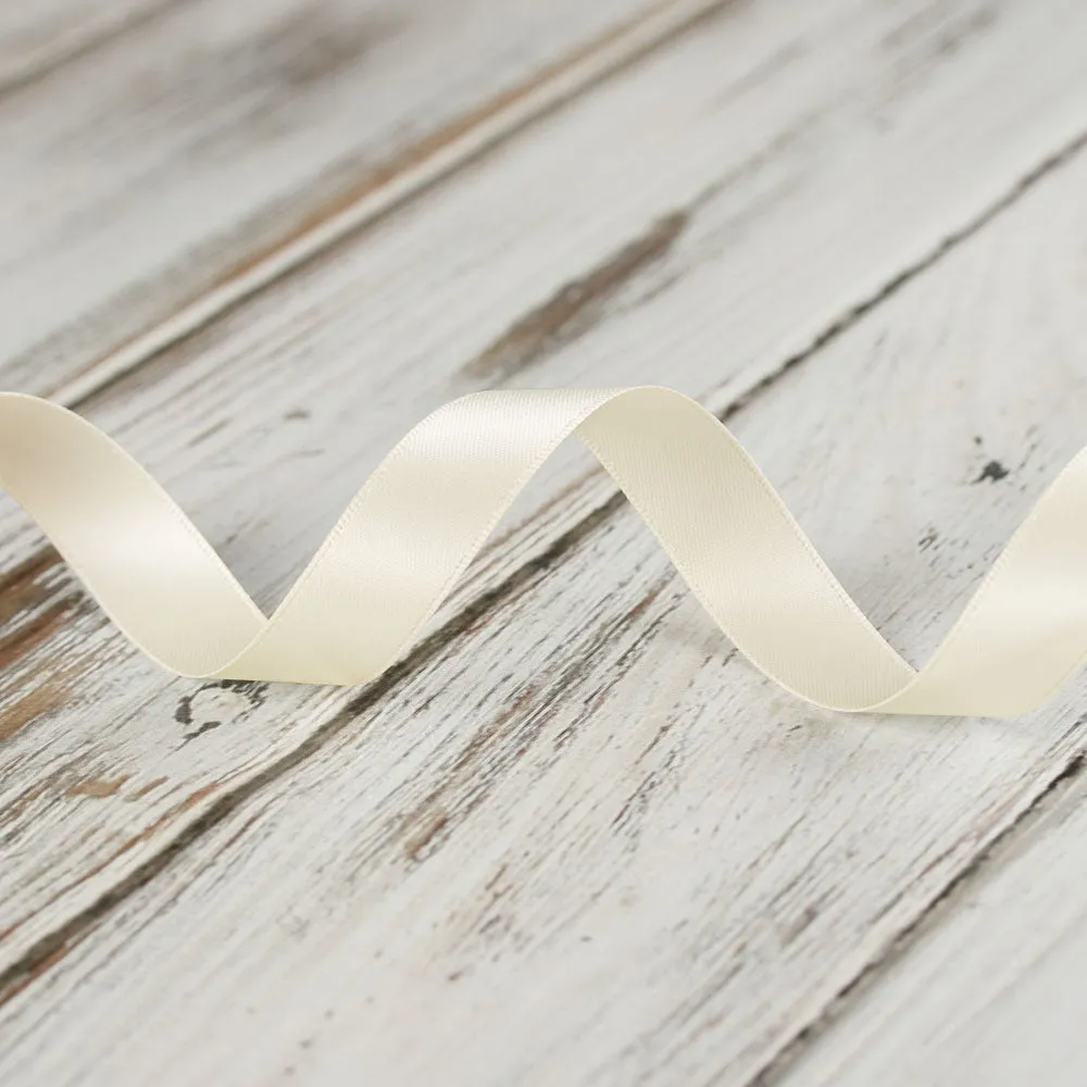 16mm Double Faced Satin Ribbon - Bridal White