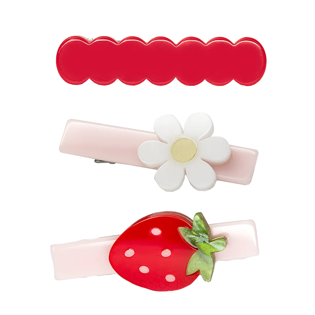 Alligator Clip Set - Strawberry & Daisy