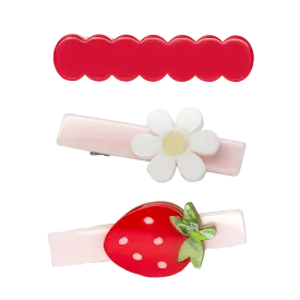 Alligator Clip Set - Strawberry & Daisy