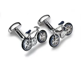 Babette Wasserman Bicycle Cufflinks - Blue