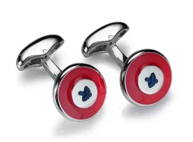 Babette Wasserman Enamel Button Cufflinks