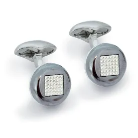 Babette Wasserman Grid Cufflinks - Hematite