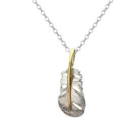 Baby Angel Feather Pendant  14ct gold stem