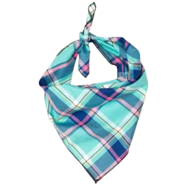 Bandana | Aqua & Navy Plaid