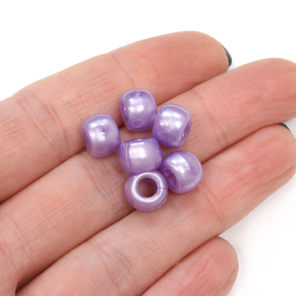 Bath Pearl Lilac Plastic Barrel Pony 6x8mm-Pack of 500