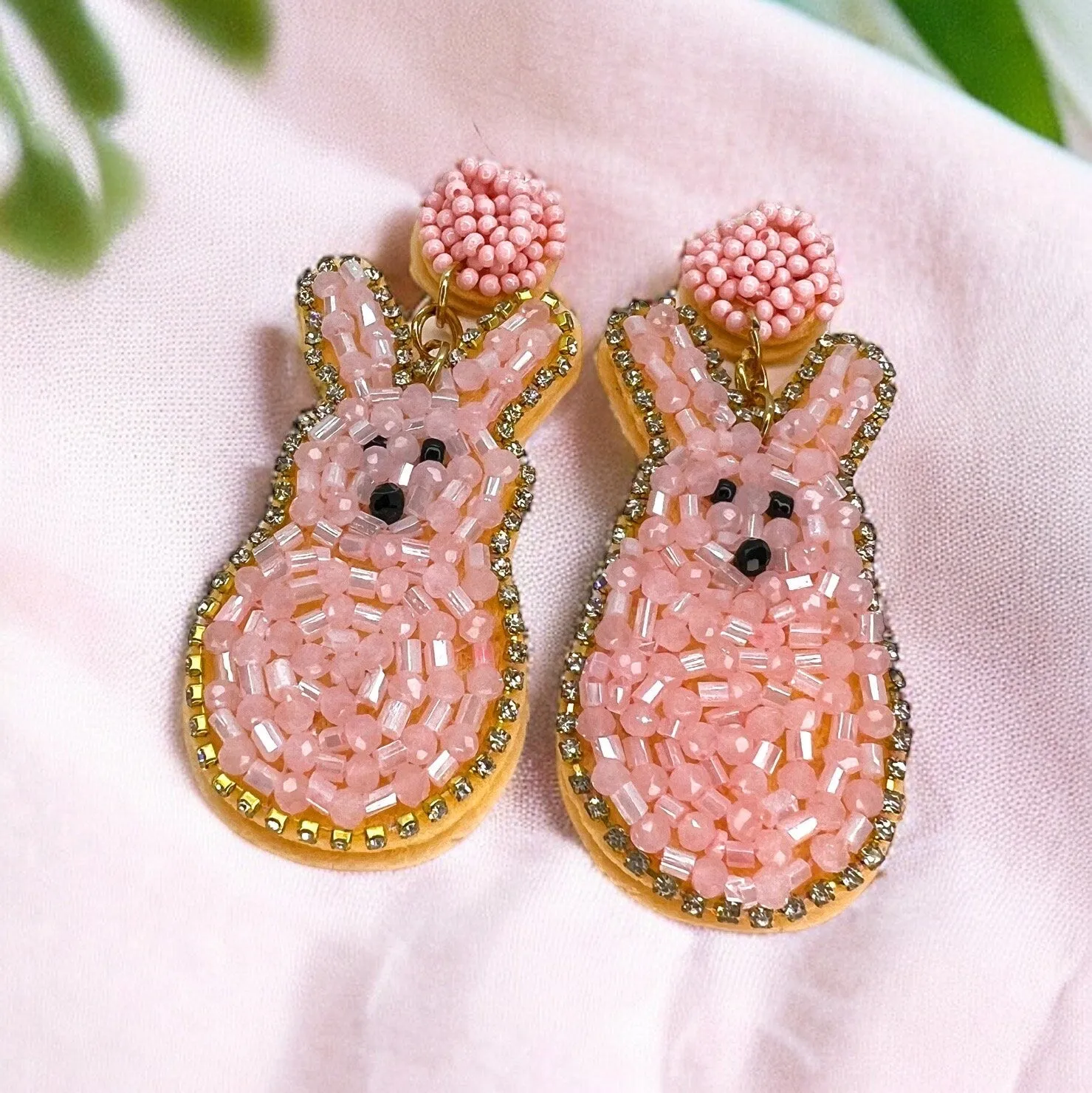 Beaded Easter Earrings - Happy Easter, Easter Bunny Earrings, Easter Accessories, Easter Egg, Beaded Accessories, Easter Basket, Rabbit