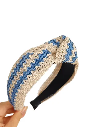 Blue Woven Knotted Headband