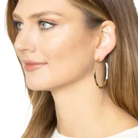 Brass Metal Hoop Earrings (2Inch)