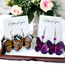 Butterfly Earrings - Easter Earrings, Handmade Earrings, Butterfly Jewelry, Butterfly Accessories,  Easter Accessories, Monarch Butterfly