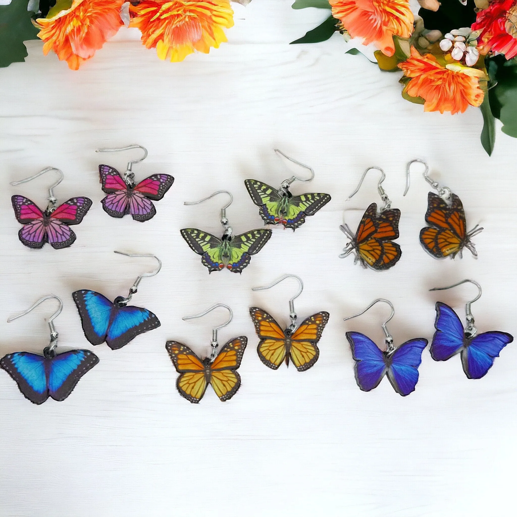 Butterfly Earrings - Easter Earrings, Handmade Earrings, Butterfly Jewelry, Butterfly Accessories,  Easter Accessories, Monarch Butterfly