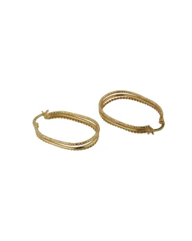 Carlton London Gold Plated Oval Shape Hoop Earrings For Women