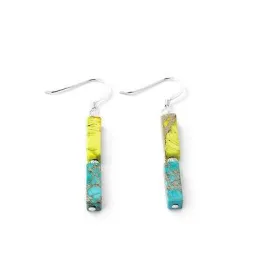 Carrie Elspeth Turquoise/Lime Rainbow Jasper Earrings