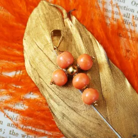 Charming Beaded Peach Sciacca Coral Cross