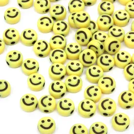 Coloured Smiley Faces 4x7mm Yellow - Pack of 200