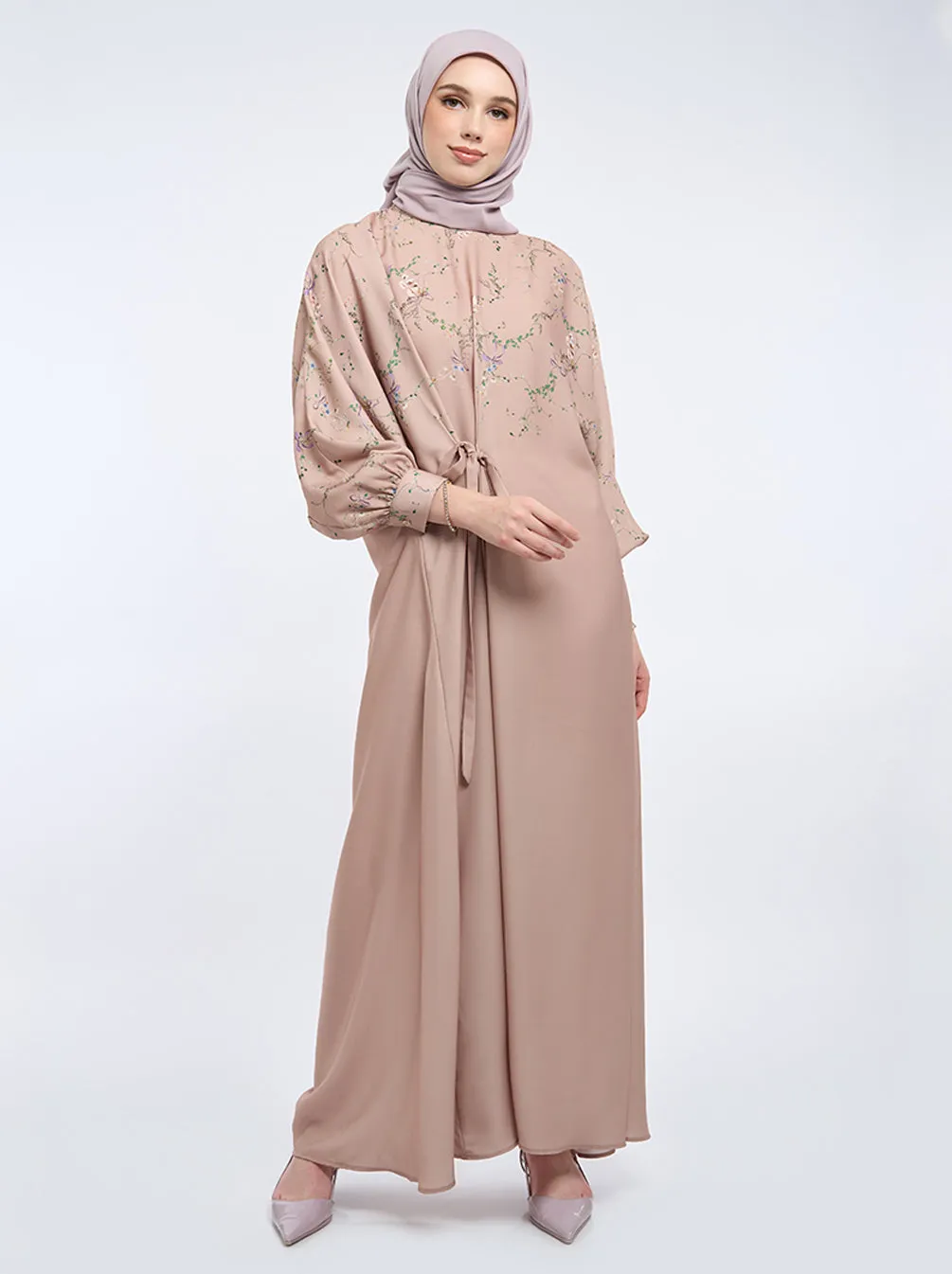 DERA RIBBON KAFTAN MAUVE