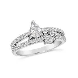 Double Diamond Bypass Ring