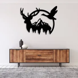 Duck & Deer Mountain - Metal Wall Art