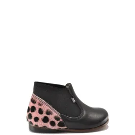 Emel Black and Pink Elastic Baby Bootie