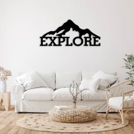 Explore Mountains - Metal Wall Art