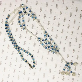 Flapper Blue & White Bead Sautoir Necklace