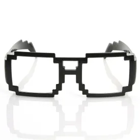 Gamer Nerd Retro Pixelated 8-Bit Clear Lens Glasses