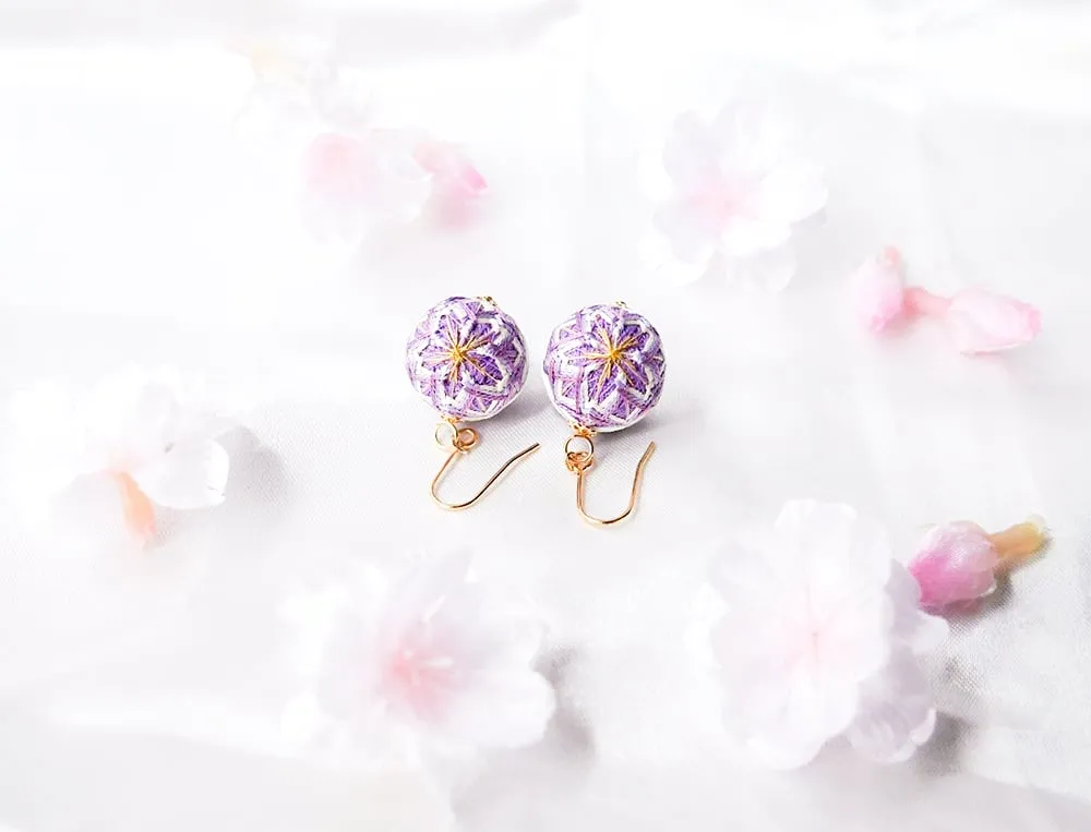 HAReTEMRI FACTORY | Temari Earrings 1.5cm | Sakura Purple