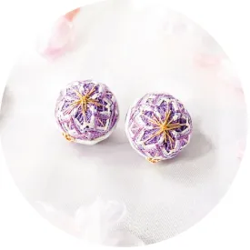 HAReTEMRI FACTORY | Temari Earrings 1.5cm | Sakura Purple