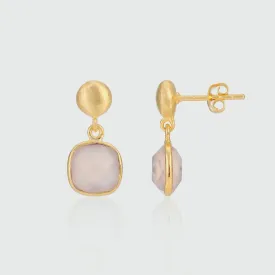 Iseo Pink Chalcedony & Gold Vermeil Earrings