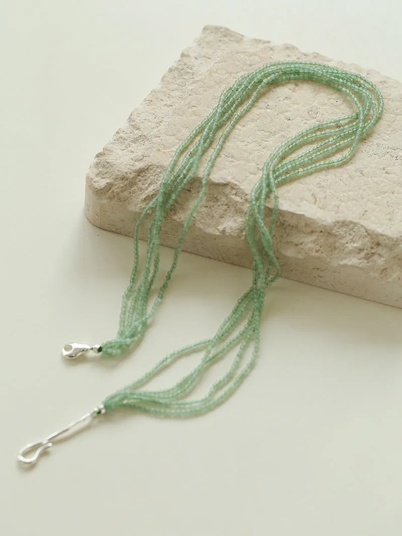 Multi-Layered Mini Aventurine Beaded Necklace