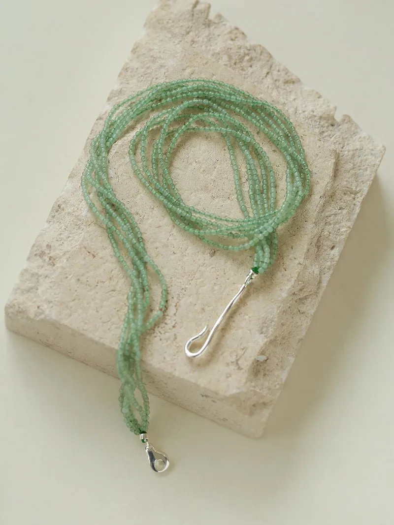 Multi-Layered Mini Aventurine Beaded Necklace