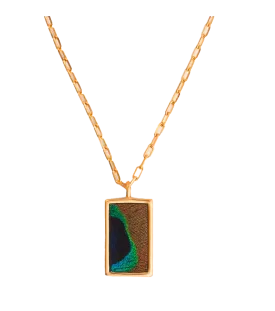 Quilt Rectangle Pendant Necklace