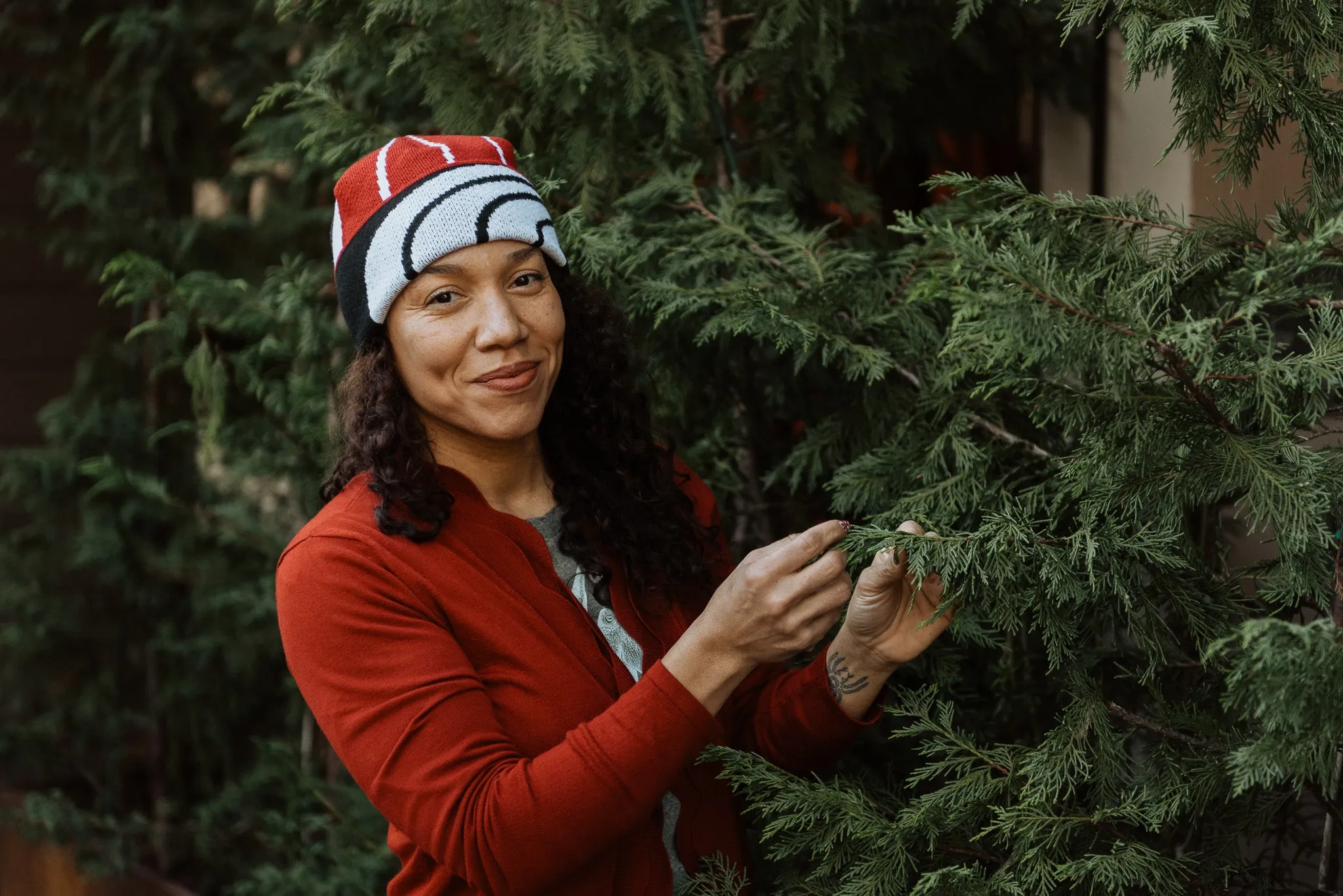 Upcycled Wool Beanie—Wolf Spirit